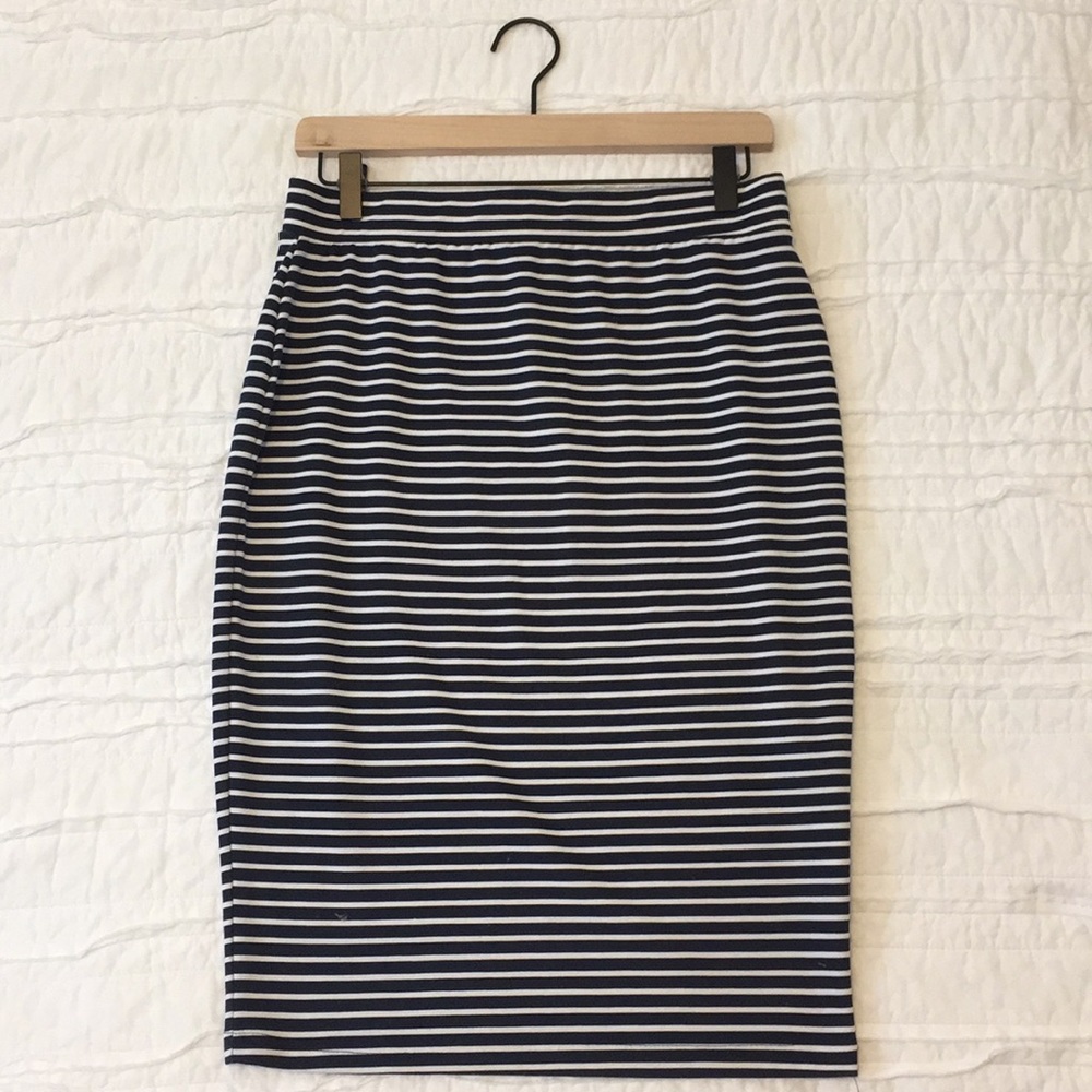 Blue + White Pencil Skirt